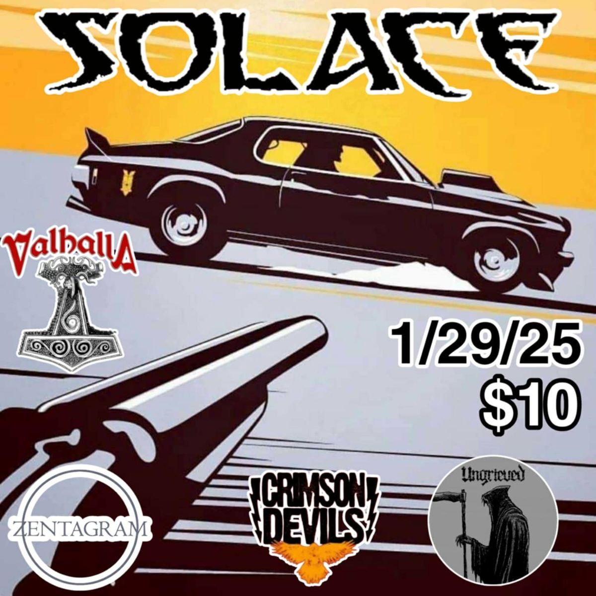 Zentagram & Valhalla Present SOLACE \/ Crimson Devils\/ Ungrieved 