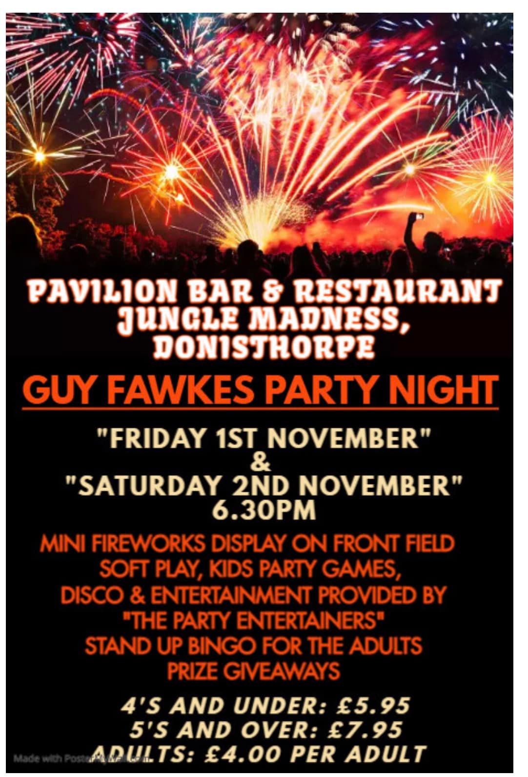 Guy Fawkes Party Night - Jungle Madness 