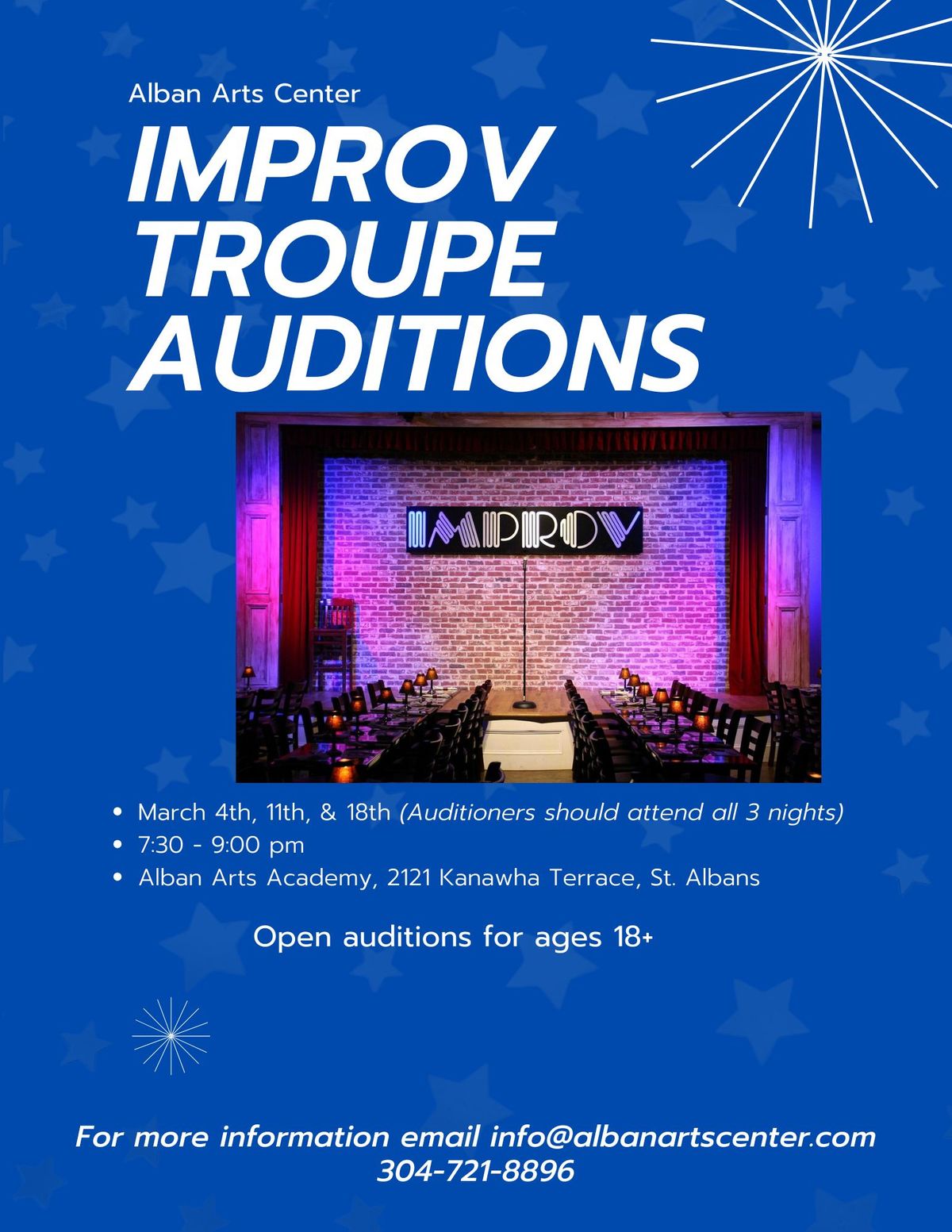 Improv Troupe Auditions! - Alban Arts Center