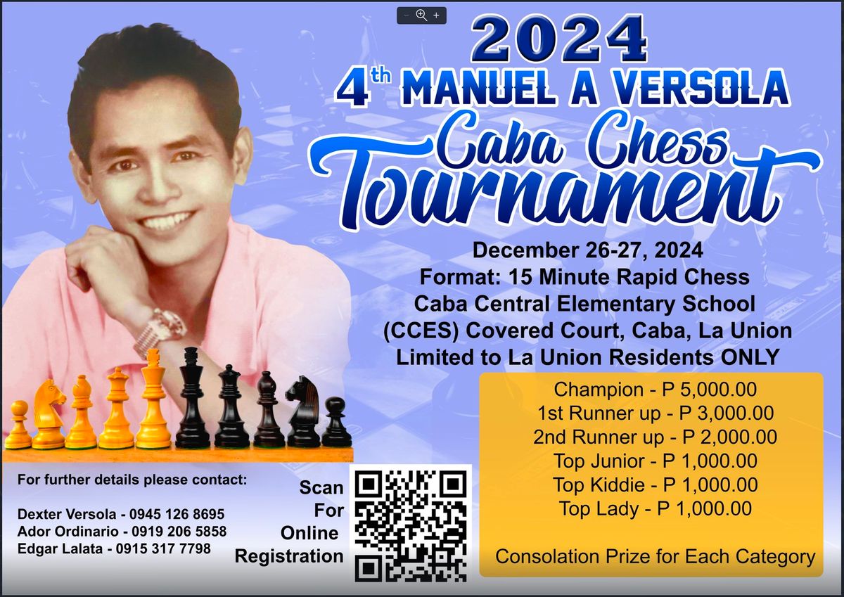 4th Manuel A. Versola Chess Club Tournament