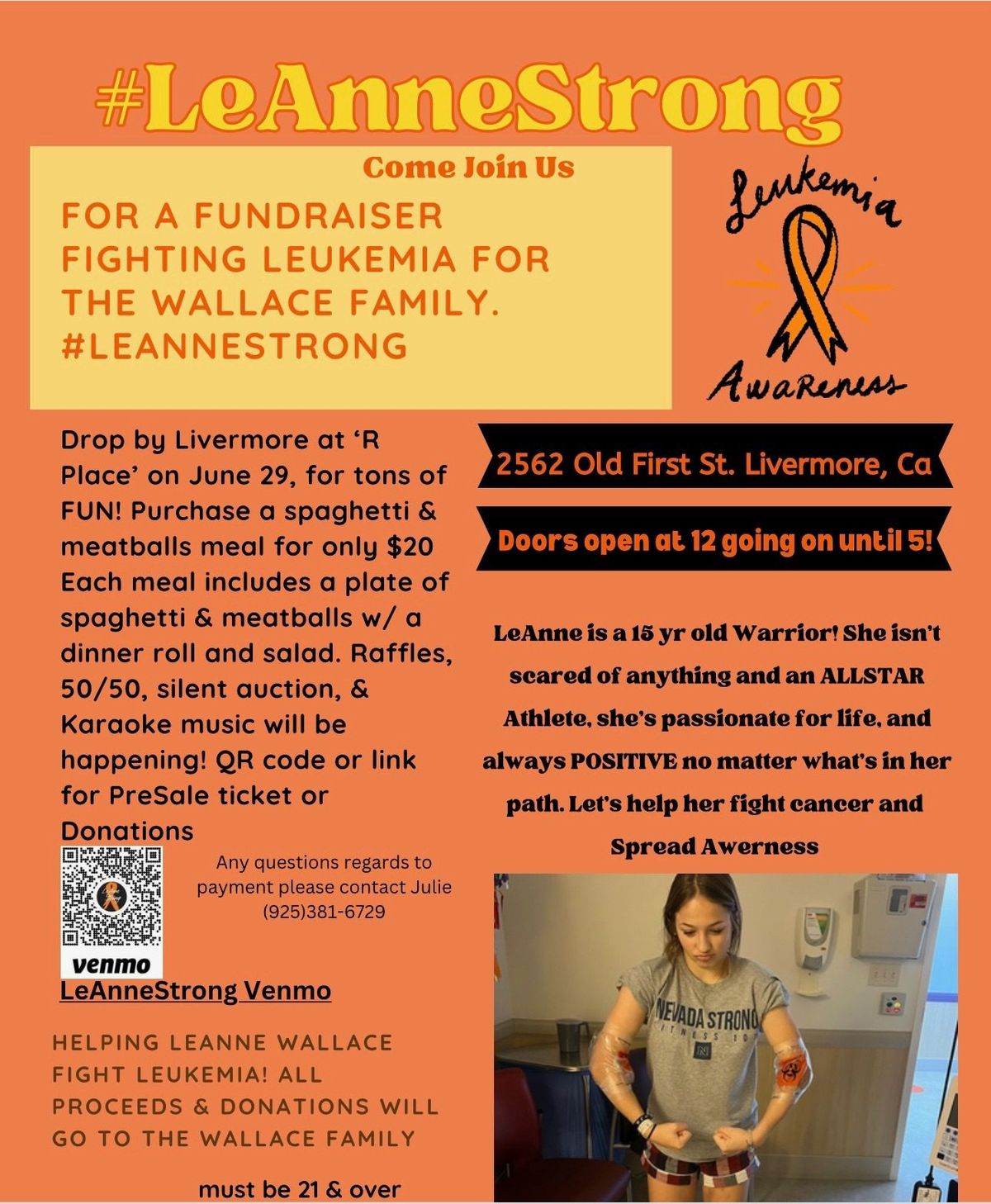 Wallace Family Fundraiser for LeAnne battle against leukemia