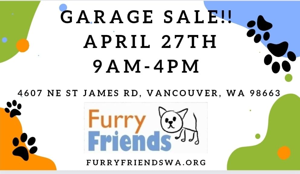 Furry friends garage sale! 