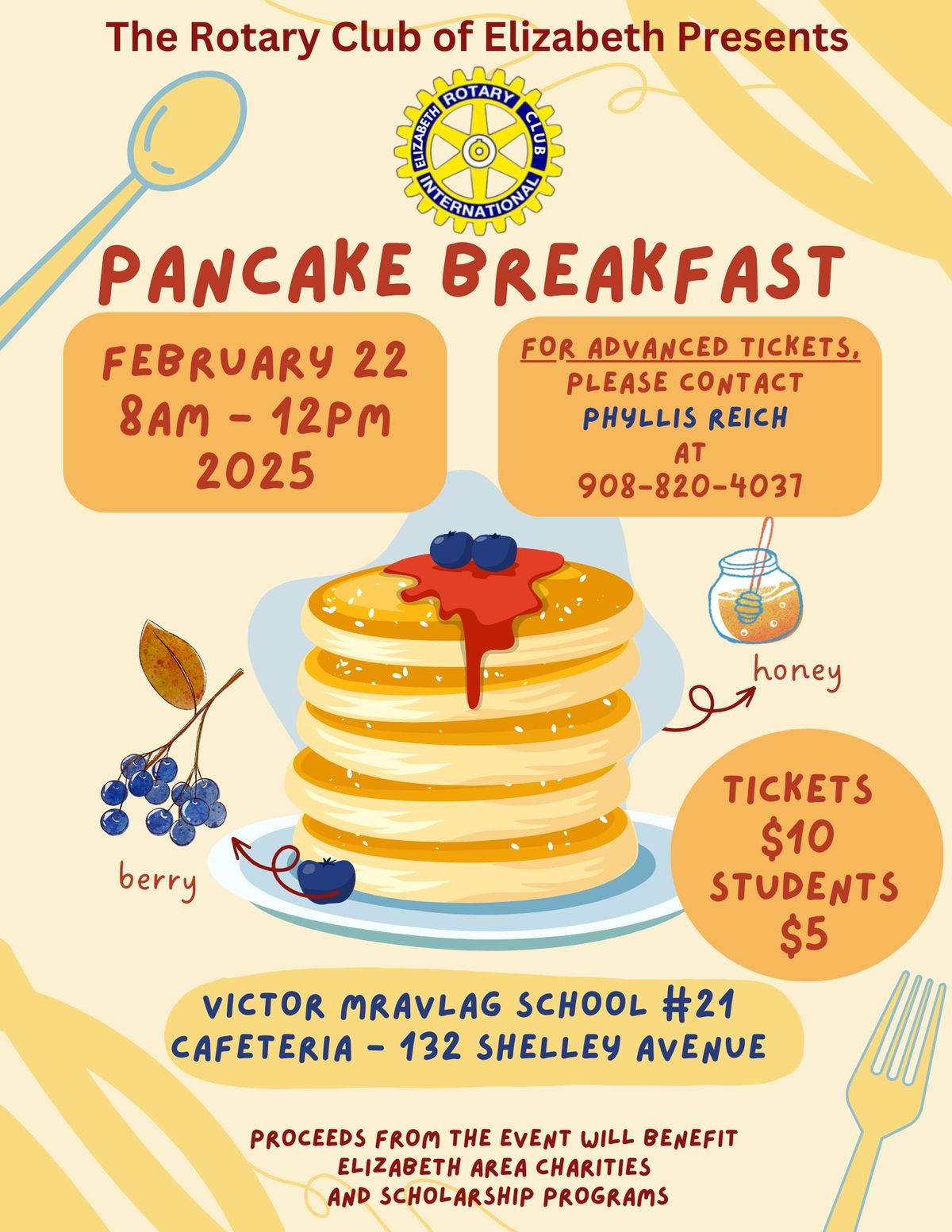 Rotary Club of Elizabeth Annual Pancake Breakfast Fundraiser 