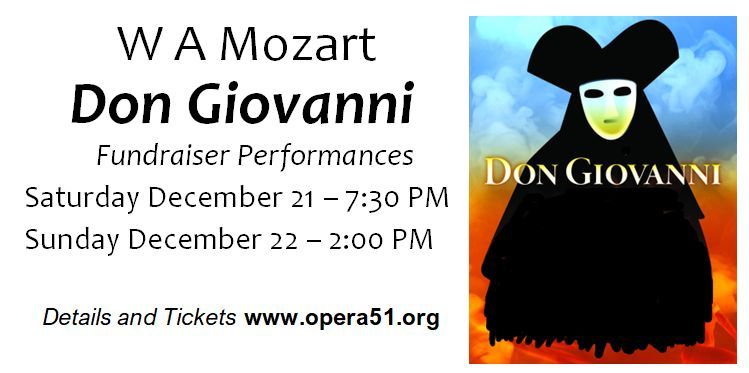 Opera51 presents Mozart's Don Giovanni in concert (Sun 12\/22)