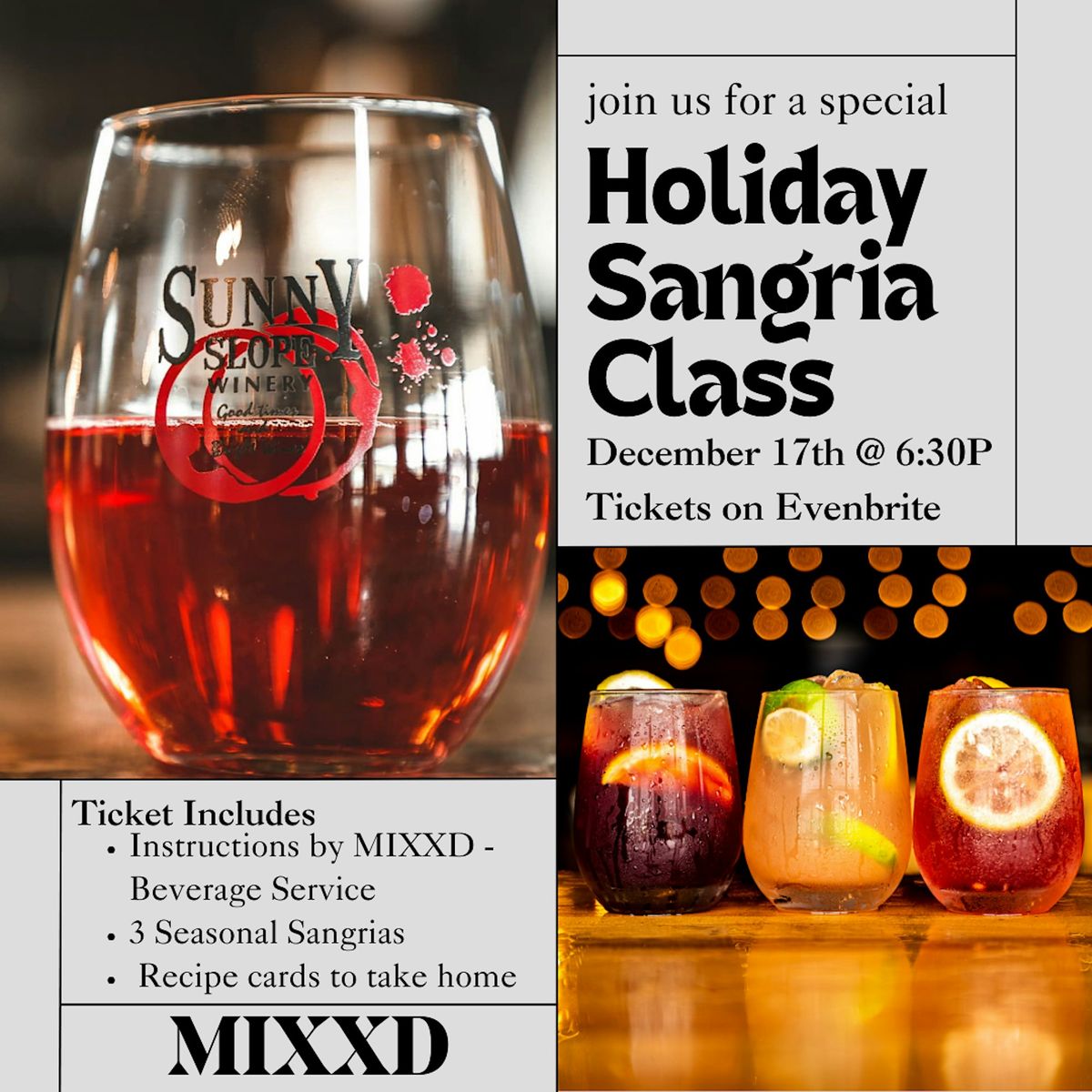 Holiday Sangria Class with MIXXED