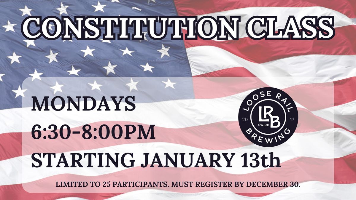 Constitution & Bill Of Rights Course Starting in January