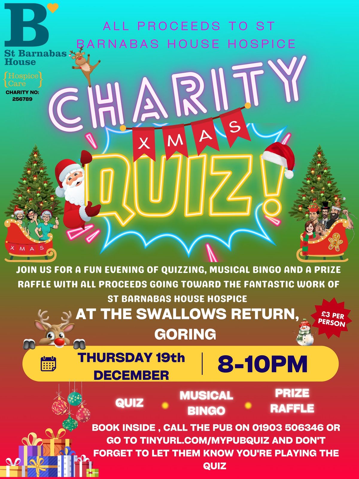 Charity Pub Quiz for St Barnabas House Hospice 