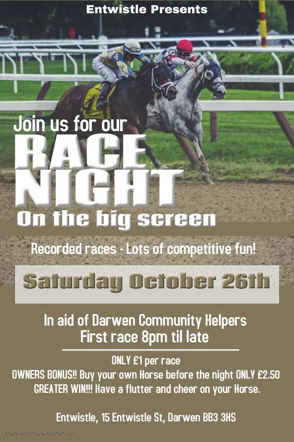 Race Night in aid of Darwen Community Helpers