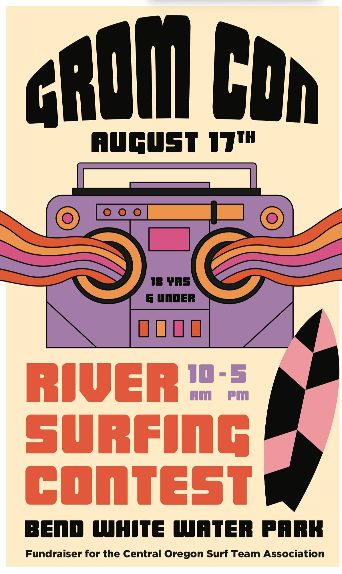 Grom Con   River-surfing Contest for People ages 18 & under