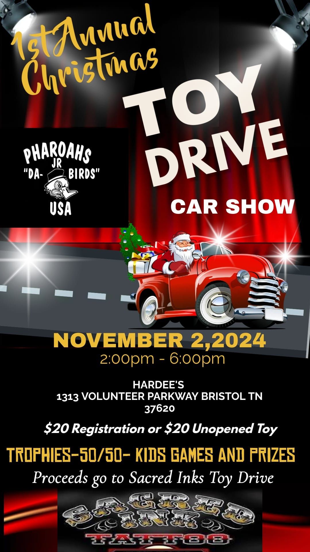 1st Annual Pharoahs JR "DA-BIRDS" Christmas Toy Drive Car Show