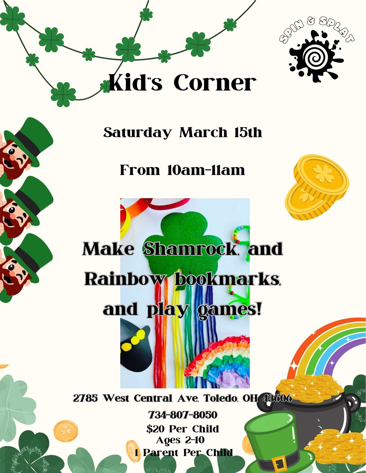 Kid\u2019s Corner St Patrick\u2019s Day Party