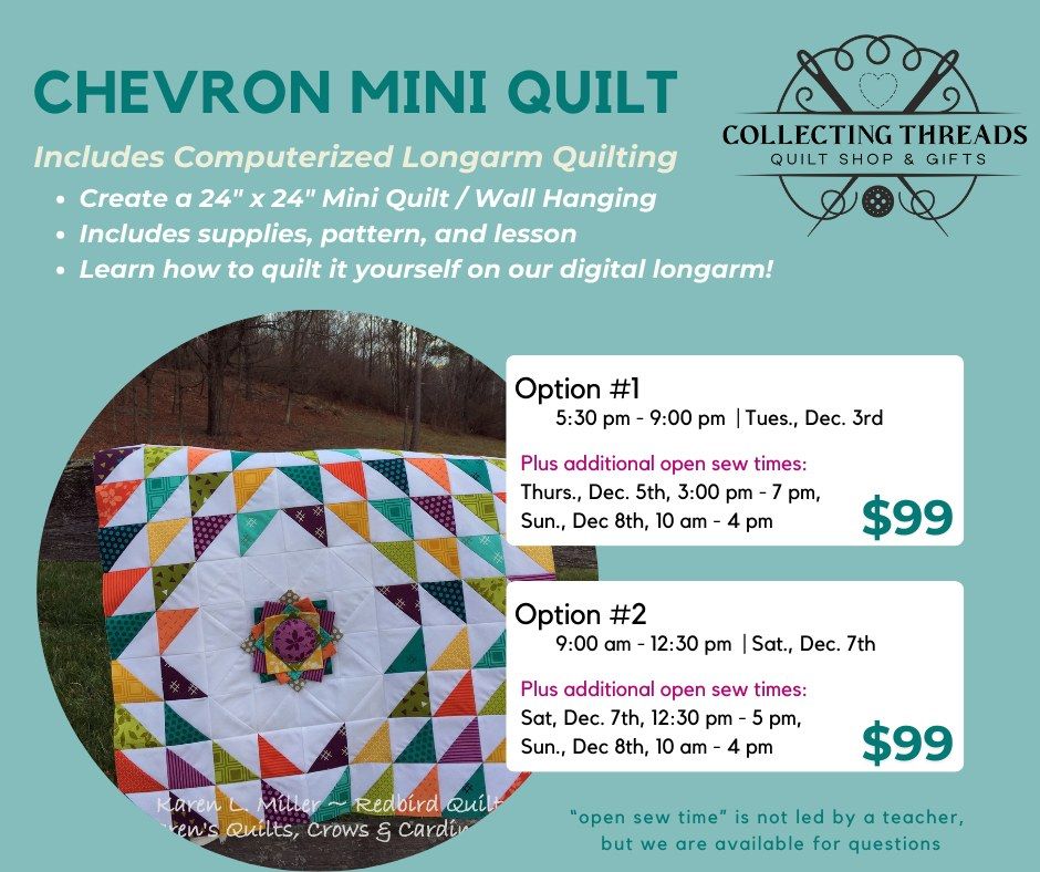 Quilt Piecing & Longarm Class - Chevron Mini Wall Quilt