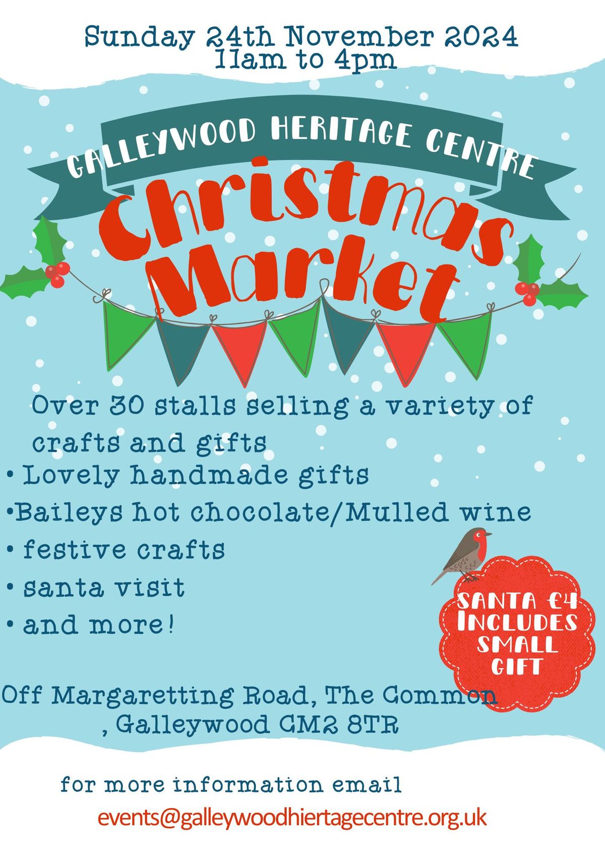 Galleywood Heritage Centre Christmas Market with Santa CM2 8TR