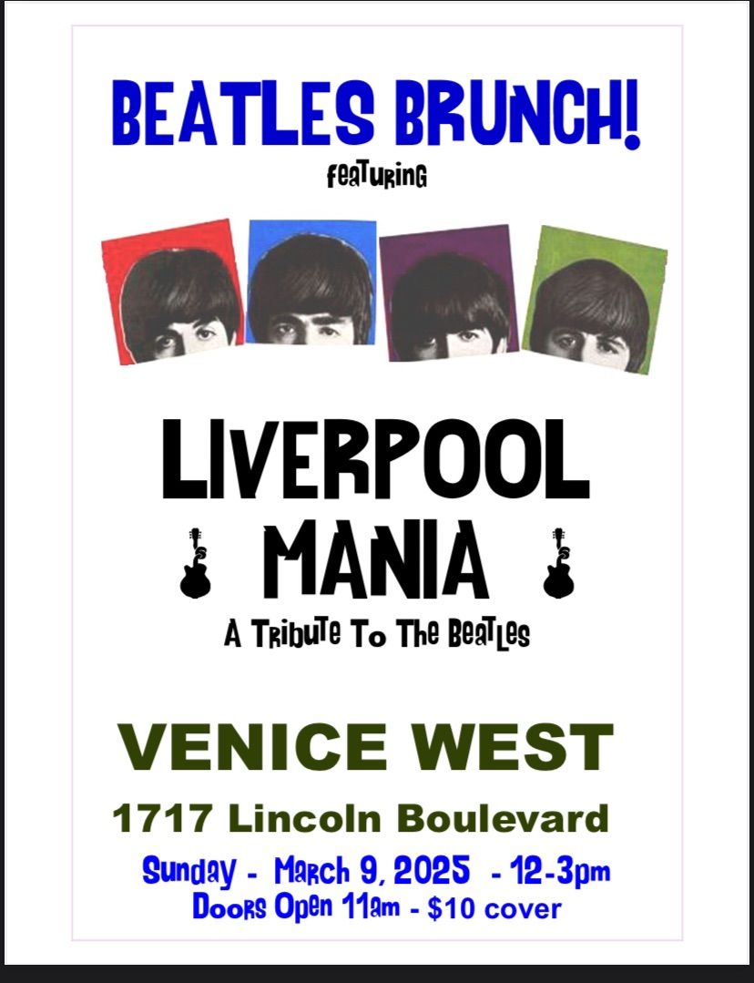 Beatles Brunch at The Venice West featuring Liverpool Mania