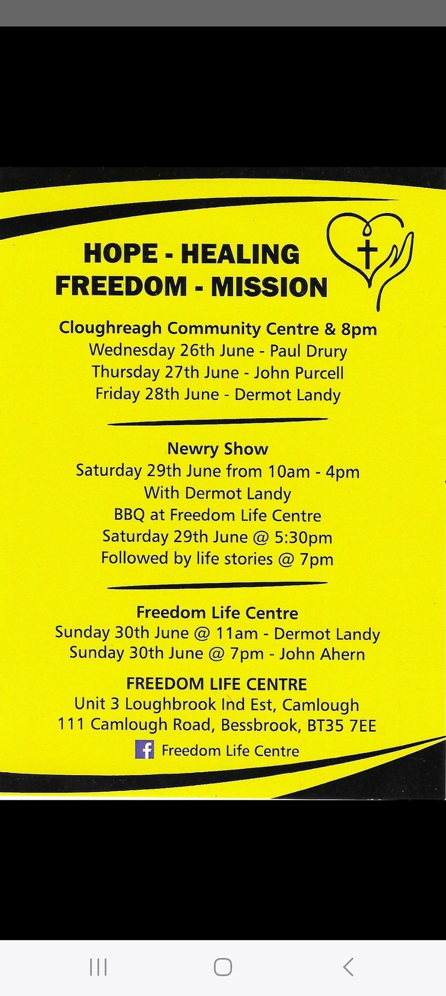 Hope Healing Freedom Mission with Dermot Landy