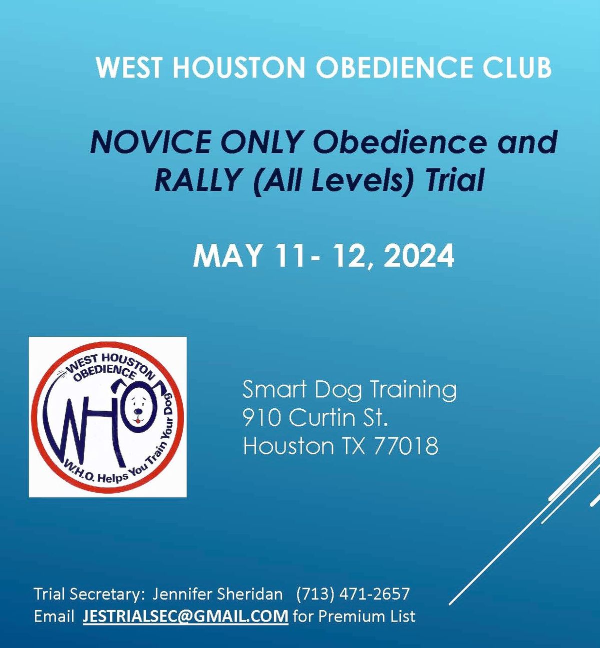 Novice Obedience and Rally (All Levels) Trial