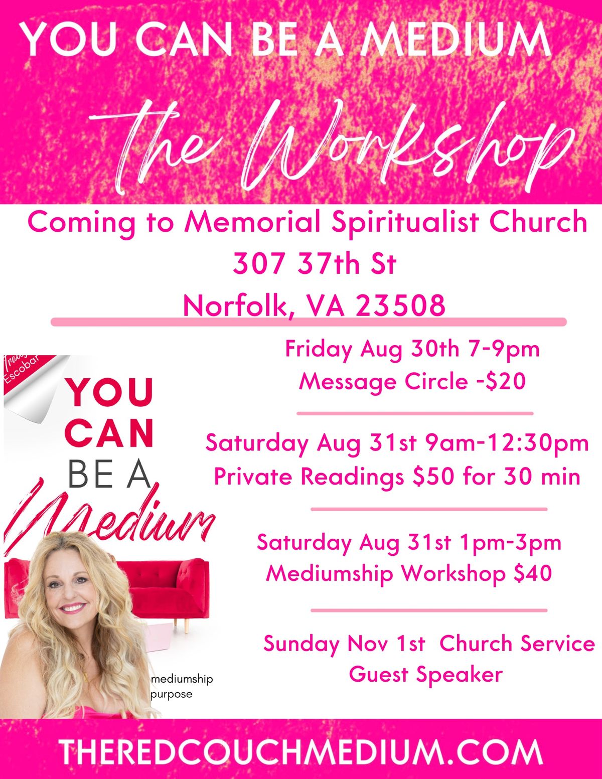 You Can Be a Medium Is Coming to Memorial Spiritualist Church 