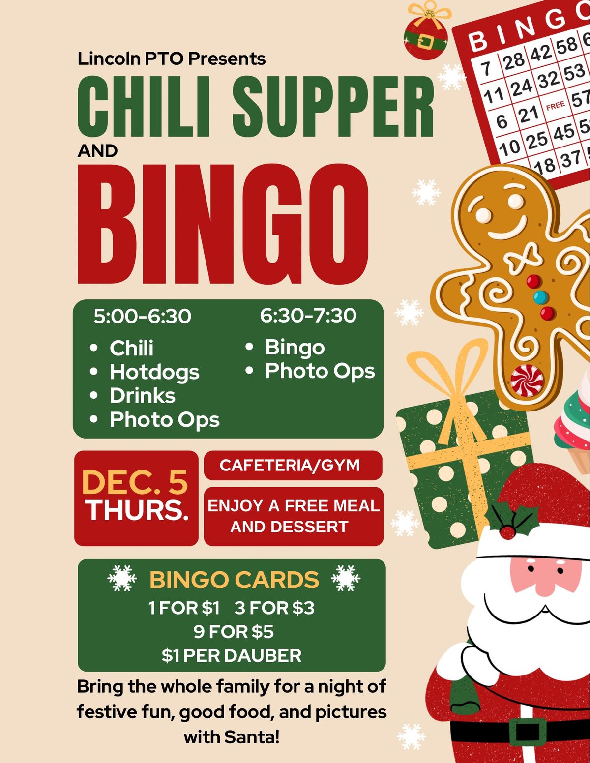 Lincoln PTO Chili Supper and Bingo