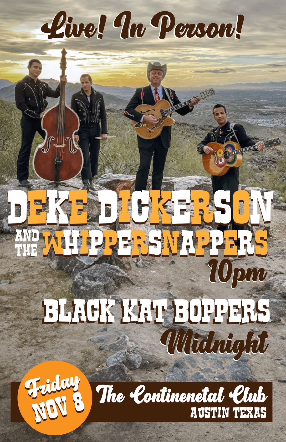 Deke Dickerson and the Whippersnappers, Black Kat Boppers at the Continental Club!