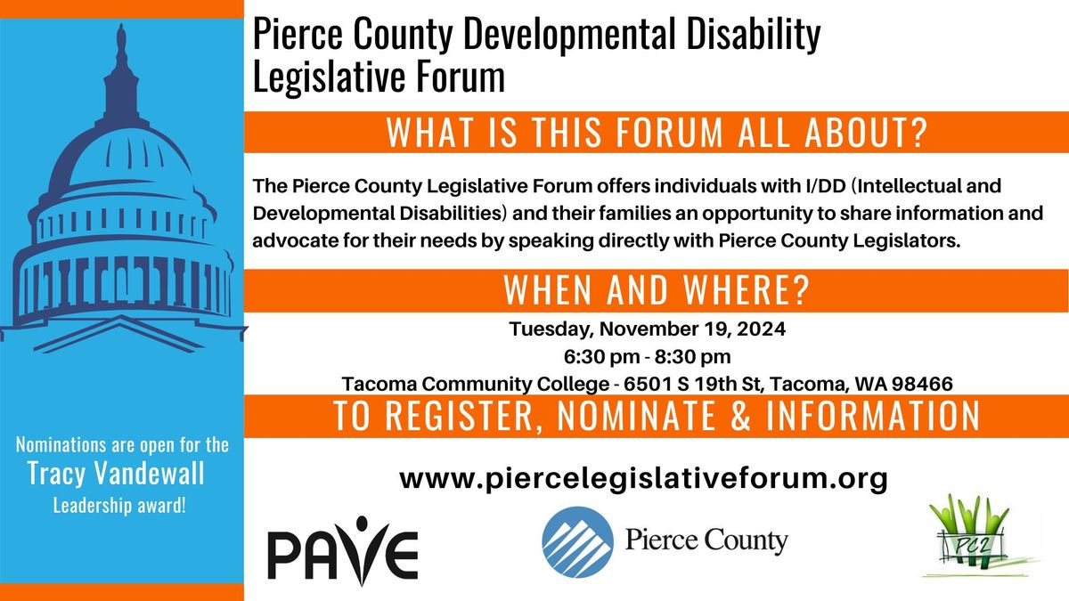 Pierce County Developmental Disability Legislative Forum