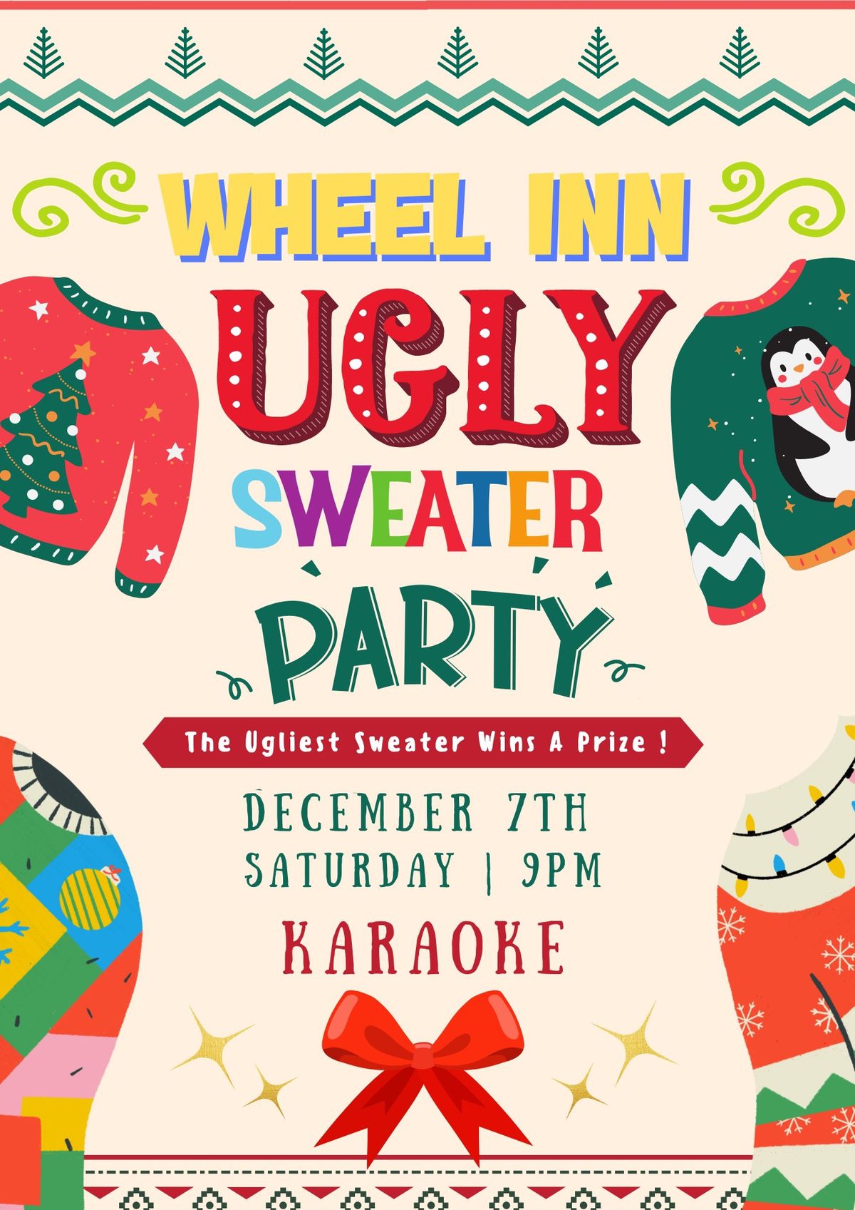 WHEEL INN UGLY SWEATER PARTY!!