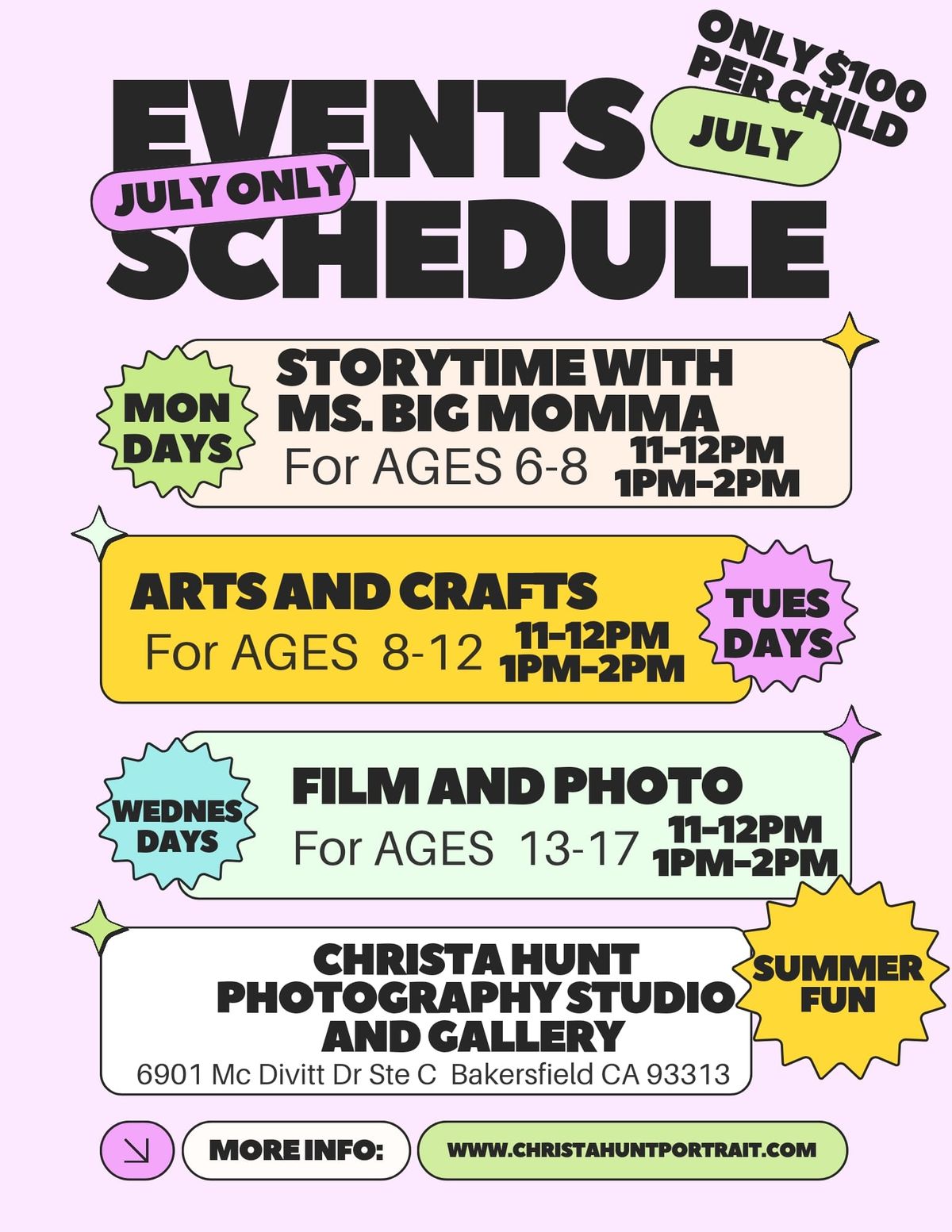 Summer Arts & Crafts in July