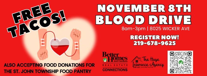 Better Homes and Gardens Connections Annual Food and Blood Drive - Save the Date