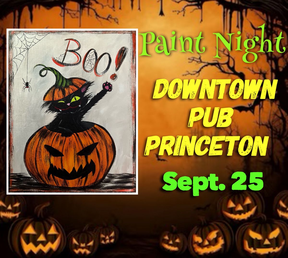 \u201cSpooky Kitty\u201d Paint Night at Downtown Pub, Princeton 