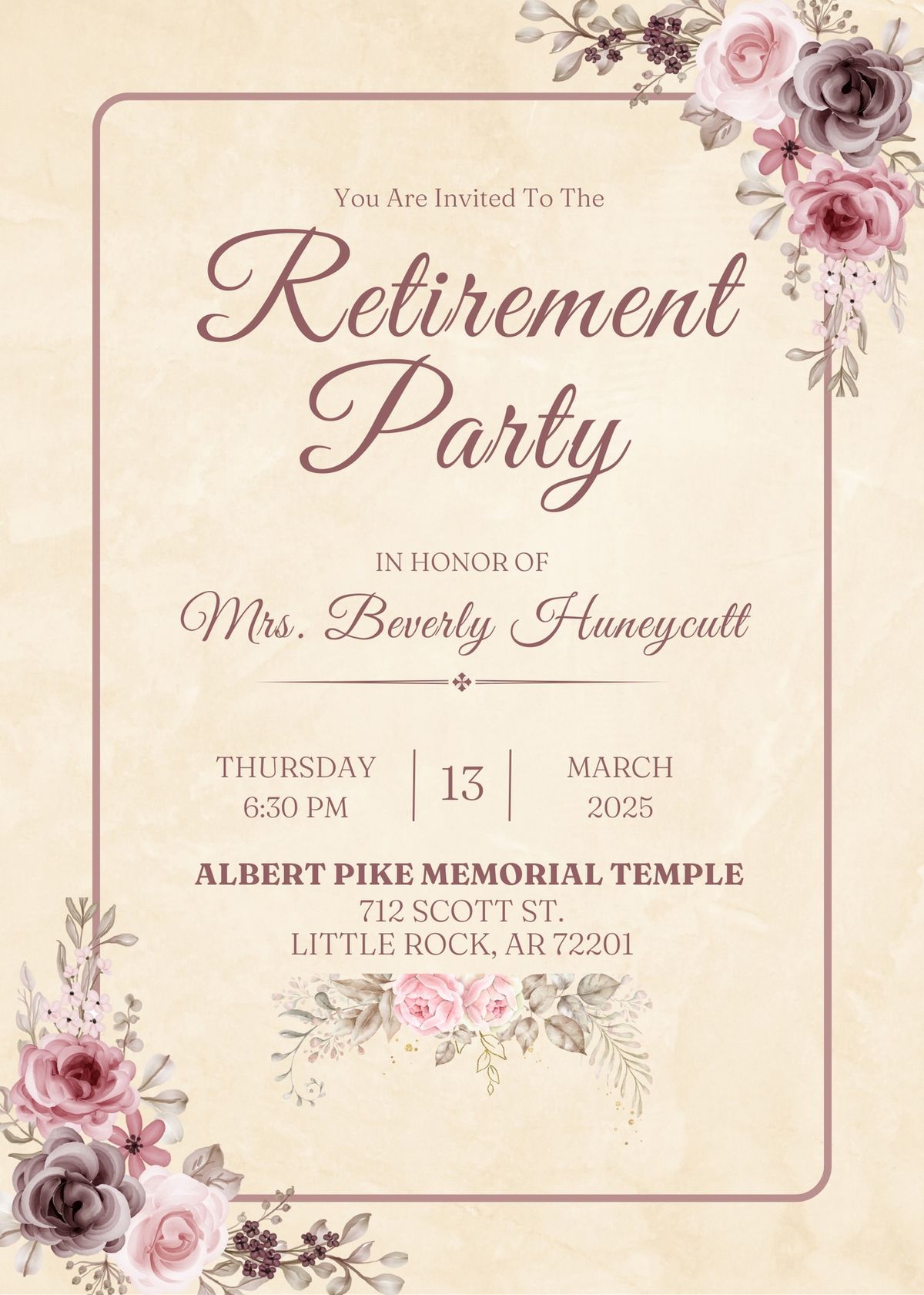 Mrs. Beverly's Retirement Party