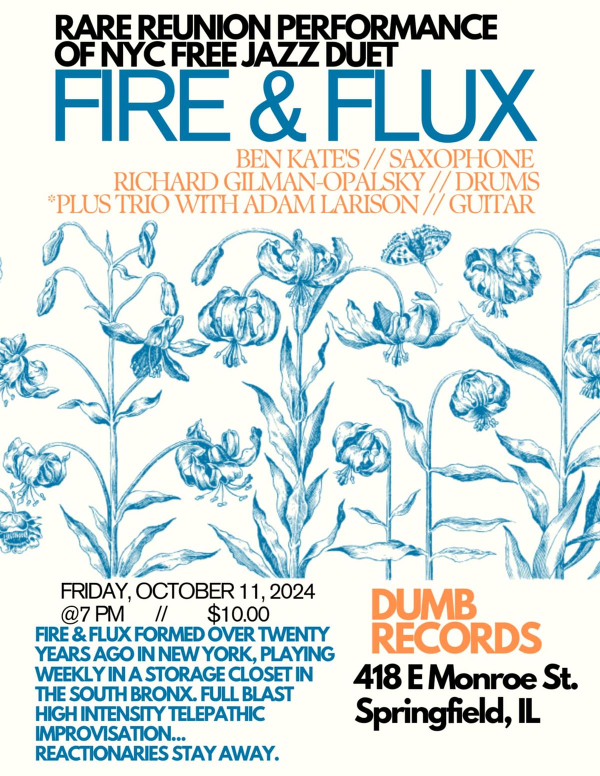 Fire & Flux \/\/ Rare Reunion Performance (NYC free jazz duet)