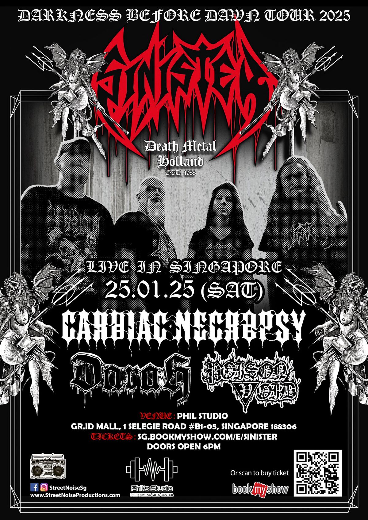 SINISTER (NLD) - Darkness Before Dawn Tour 2025 - Live in Singapore, 25.01.25 (Sat) @ Phil Studio