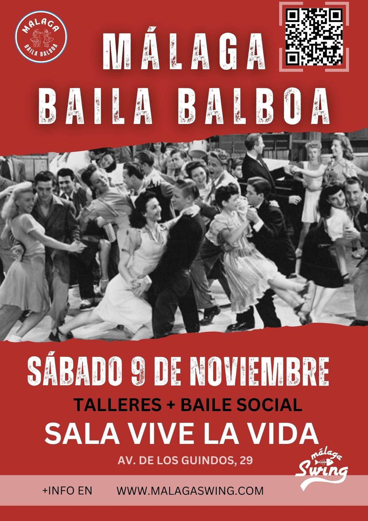 M\u00e1laga Baila Balboa - CURSO: TALLER + BAILE SOCIAL