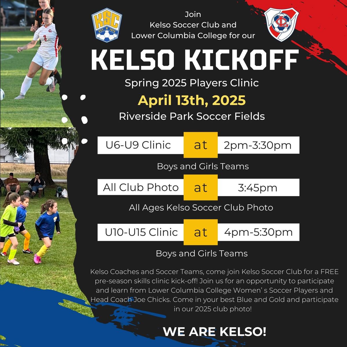 Kelso Kickoff Spring 2025 Players Clinic