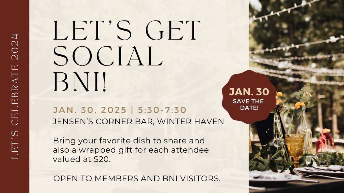 BNI REFERRALS 1ST |  SOCIAL & POTLUCK