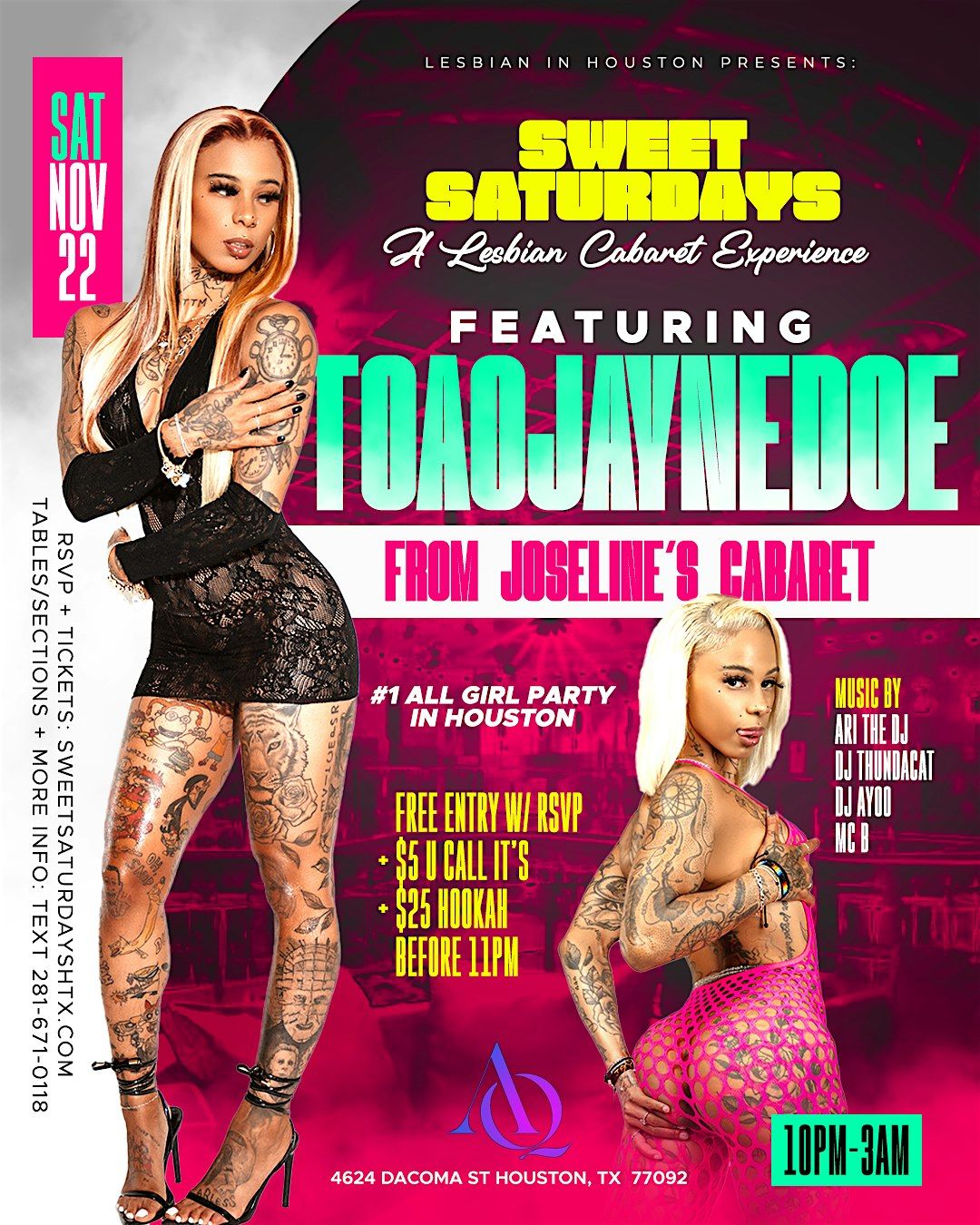 Sweet Saturdays - #1 All Girl Party - TOAOJAYNEDOE LIVE!