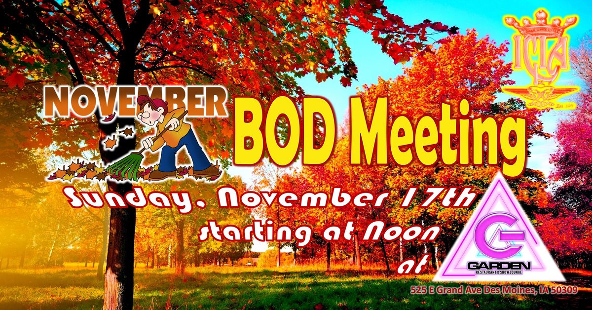 November BOD Meeting