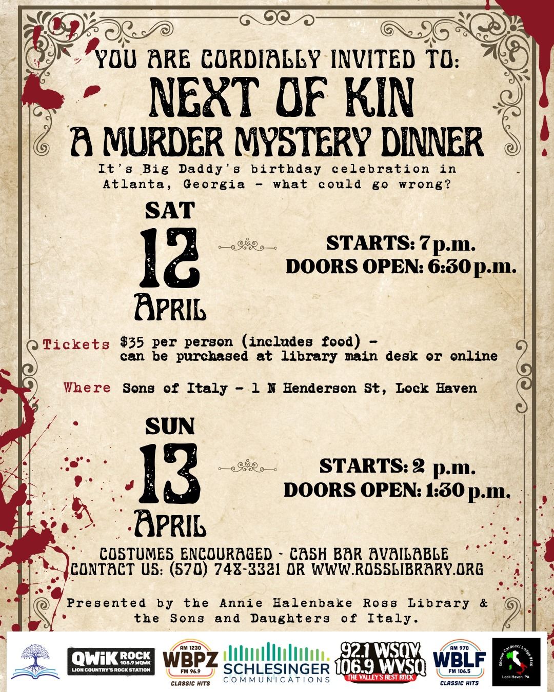 Murder Mystery Dinner- Next of Kin