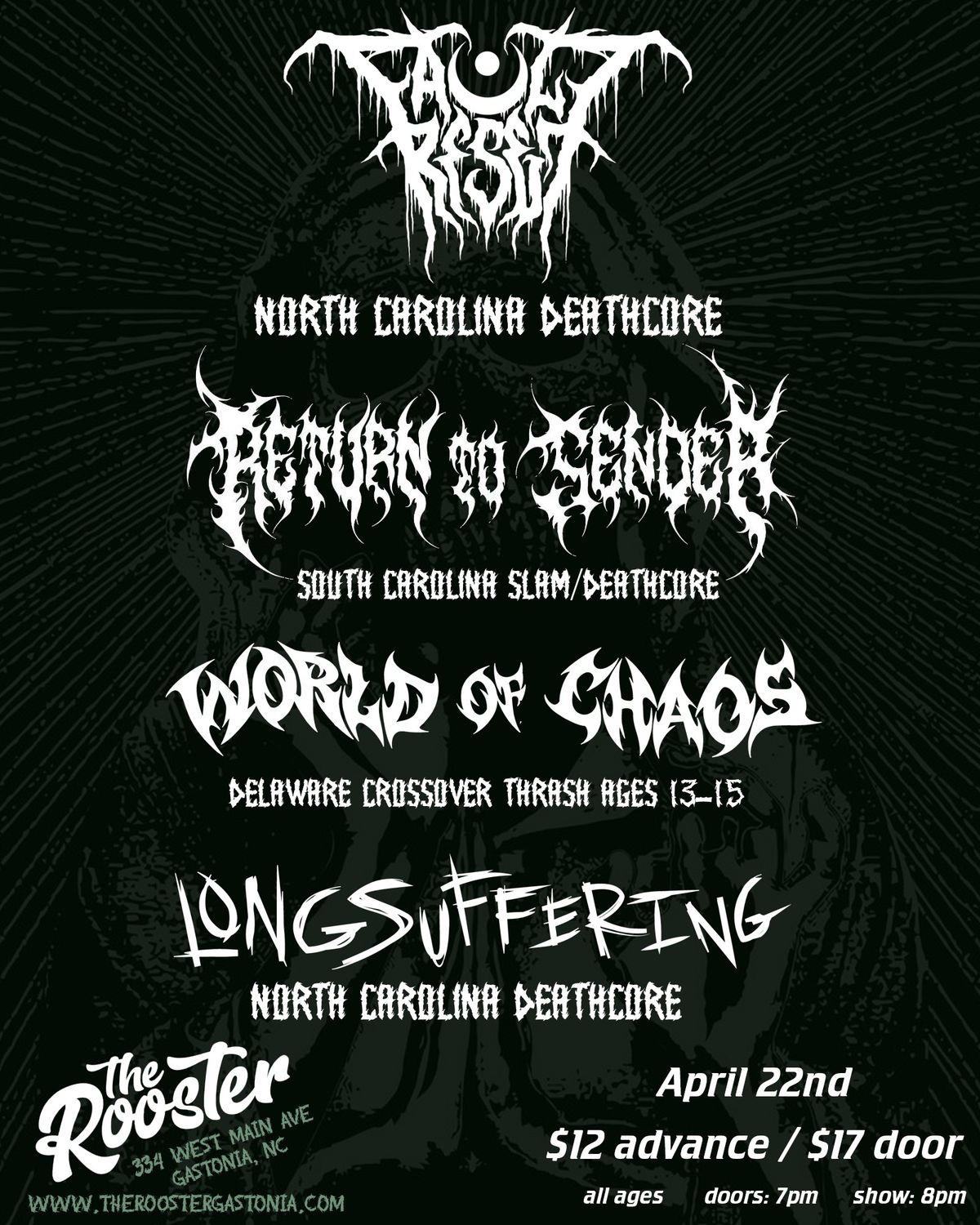 Fault Reset w\/Return to Sender, World of Chaos & Longsuffering