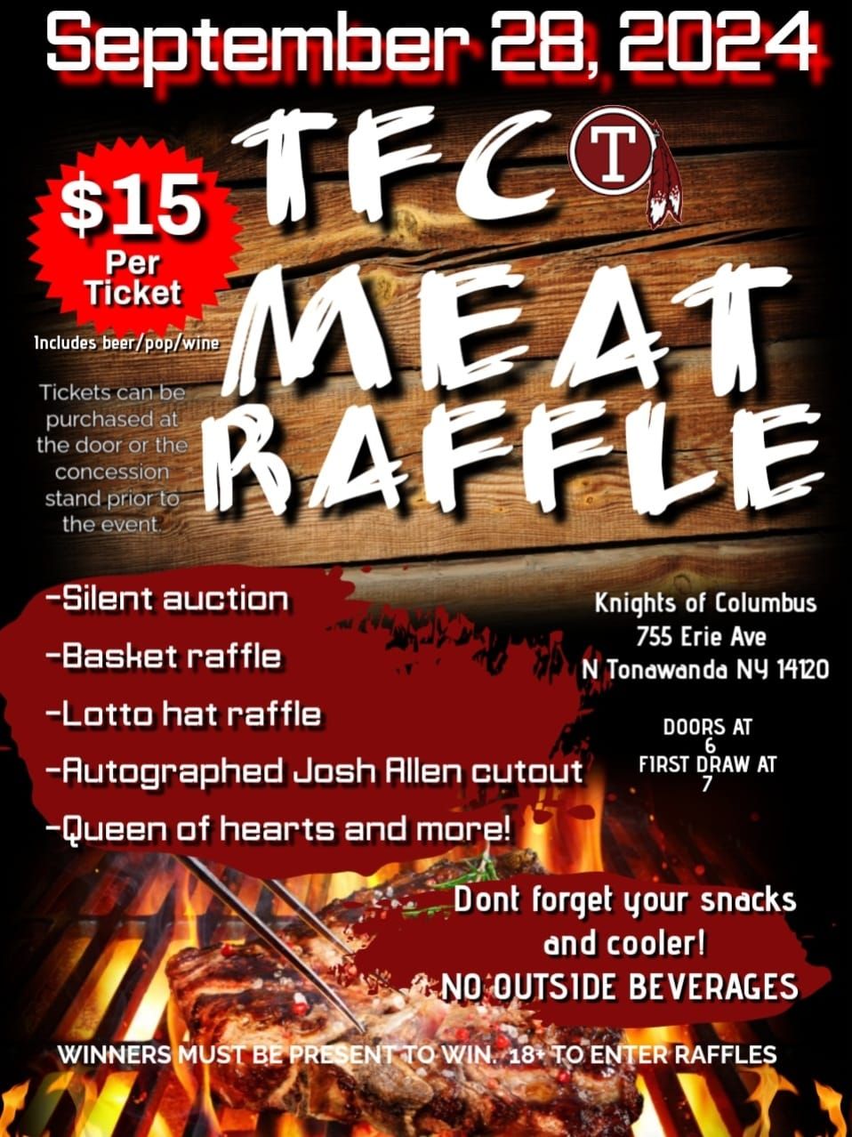 Tonawanda Football Clinic Annual Meat Raffle