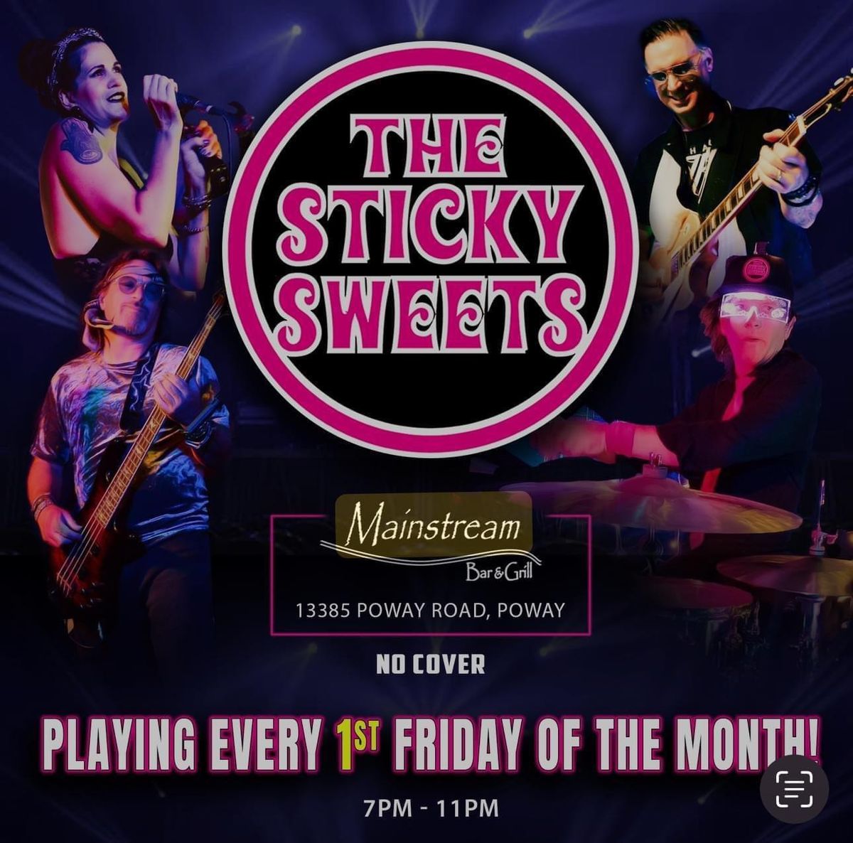 Friday Party with The Sticky Sweets at Mainstream in Poway! Friday, Nov. 8th, 7-11pm