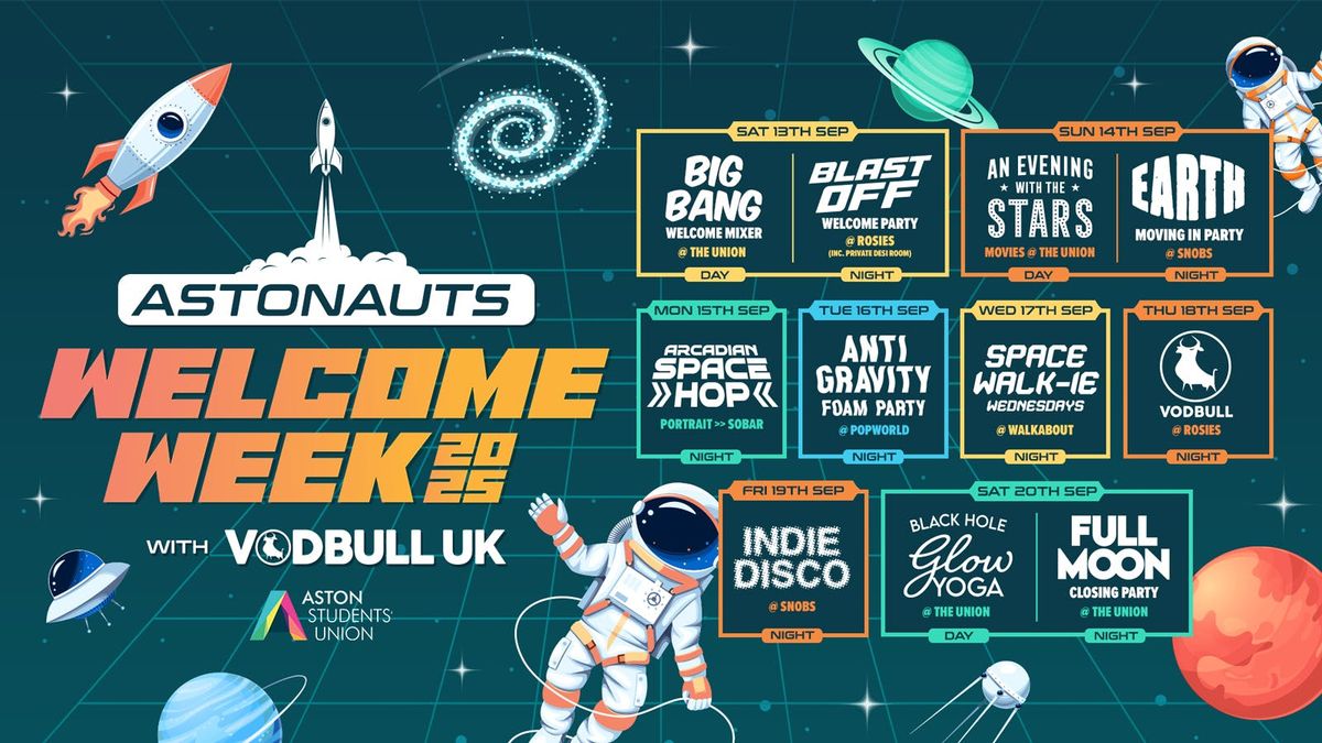 \ud83d\udd25The OFFICIAL Aston Uni \ud83e\ude90 ASTONAUTS WELCOME WEEK PACK 2025 \ud83e\ude90 ALL STUDENTS, ALL UNIS, WELCOME! Freshers &amp; Returners!!