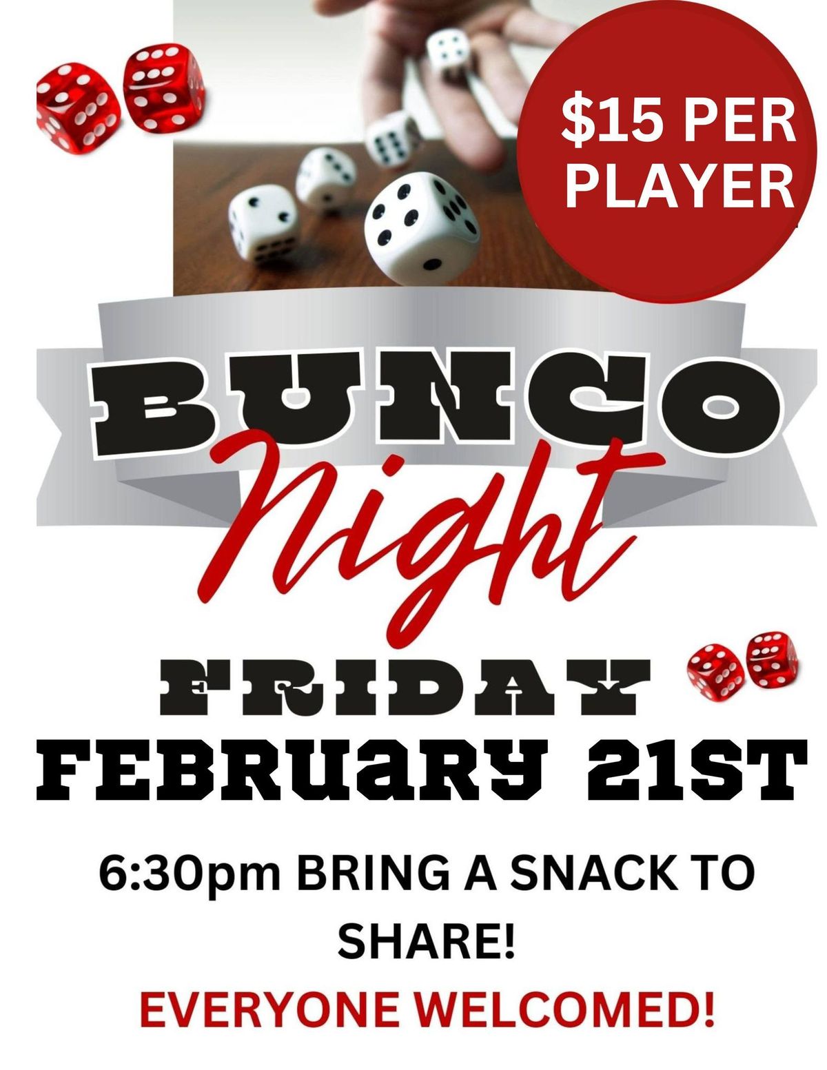 Bunco At The Moose FRIDAY, February 21st