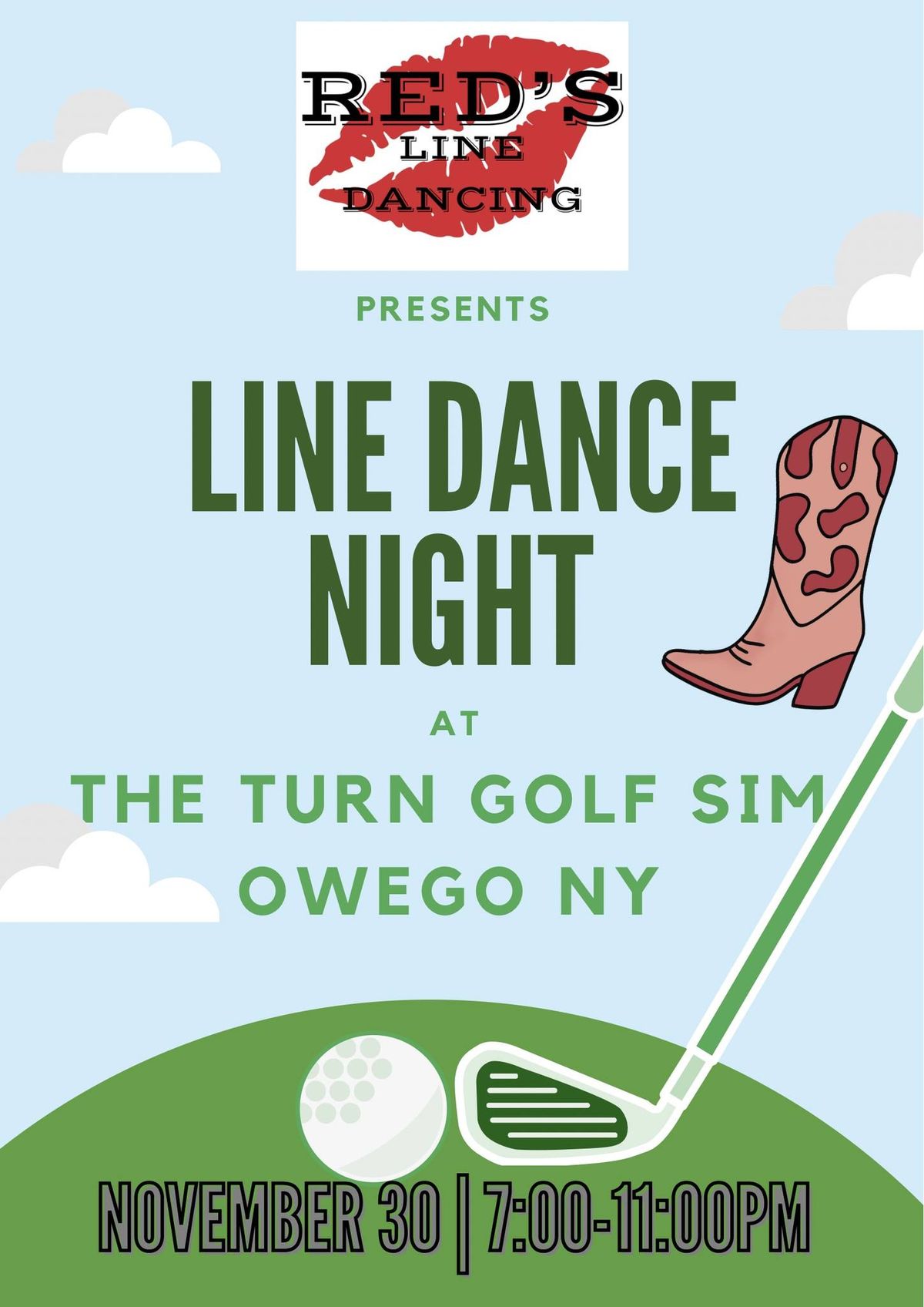 Red\u2019s Line Dancing at The Turn Golf Sim\u2014DOUBLE DOSE!!