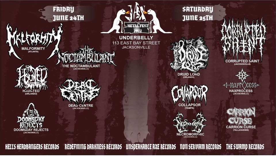 Jax Metal Fest 2022 at Underbelly, Underbelly, Jacksonville, 24 June to