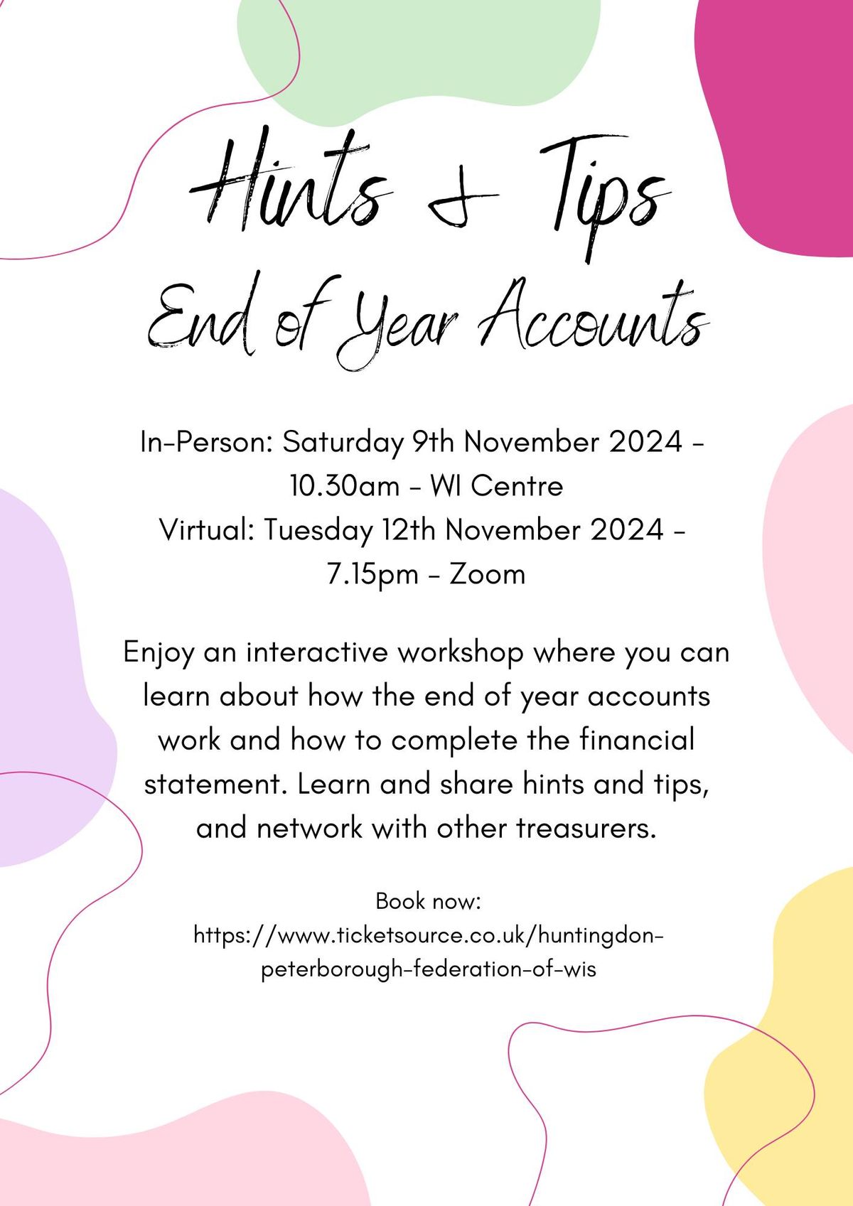 Hints and Tips: End of Year Accounts - In Person