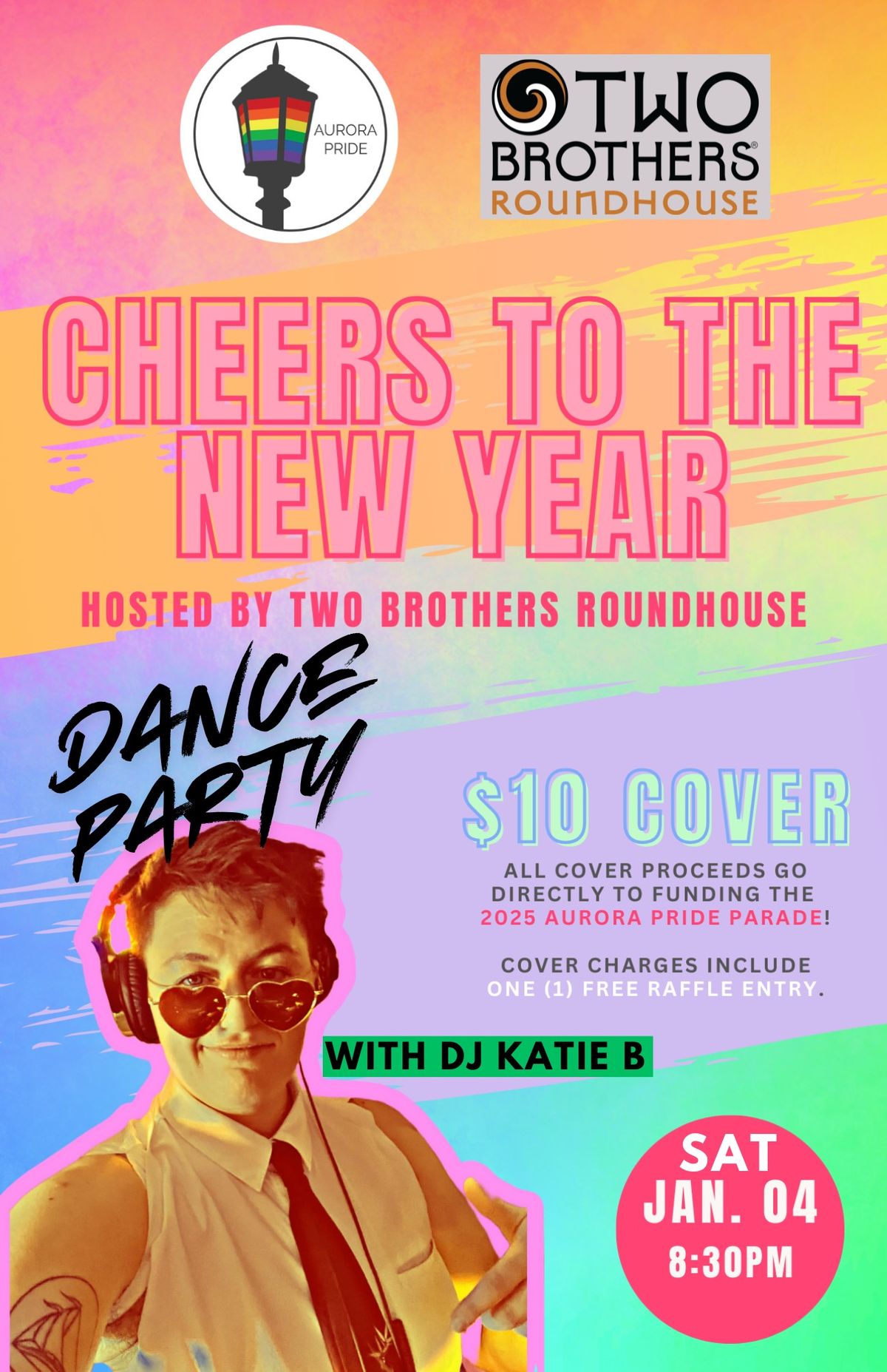 Cheers to the New Year! - Two Brothers Dance Party Benefitting Aurora Pride