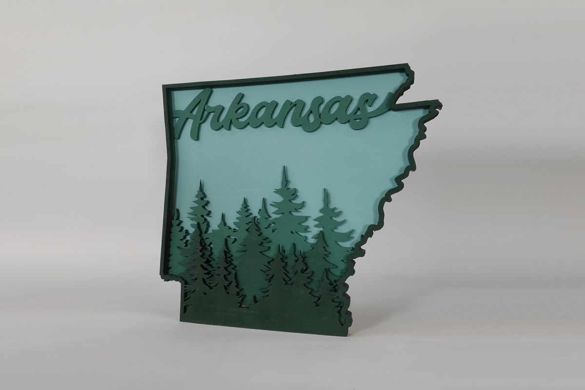 Arkansas Layered Art Sign