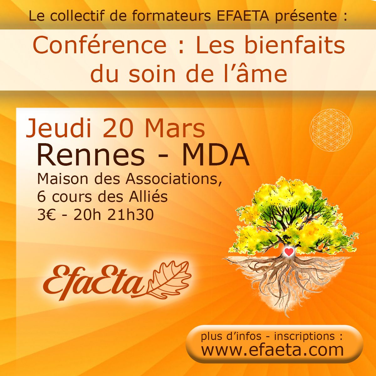 Conf\u00e9rence : Les bienfaits des soins de l\u2019\u00e2me.