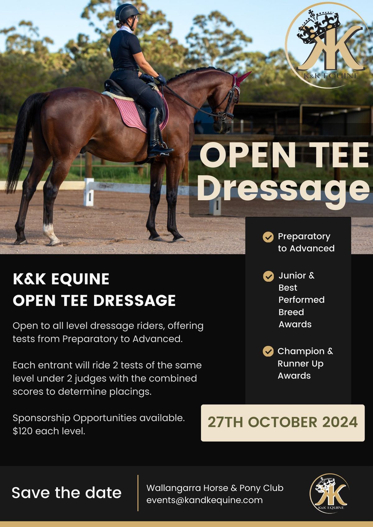 K&K Equine Open Tee Dressage