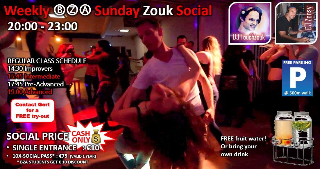 BZA Sunday Zouk Social - FEB 9 - Your Weekly Zouk Vitamins!